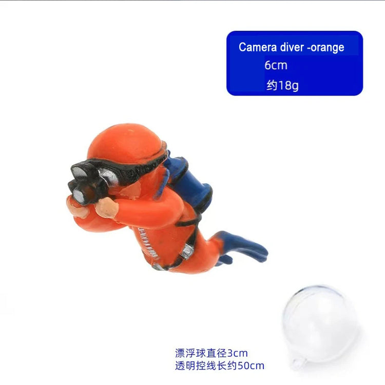 Mini Floating Diver & Mermaid Aquarium Decoration – Cartoon PVC Fish Tank Ornament with Line & Buoy