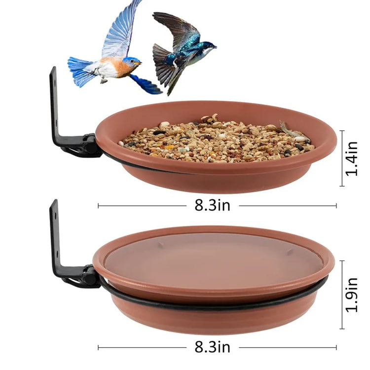 Wall Hanging Bird Feeder Bowl – Tree-Mounted Bird Bath Spa | Includes 2 Trays, Metal Rings & Screws
