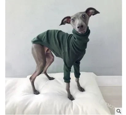 Dog Winter Clothes – Soft Fleece Hoodies, Turtleneck Vests & Cotton Coats for Whippets, Italian Greyhounds & Large Dogs