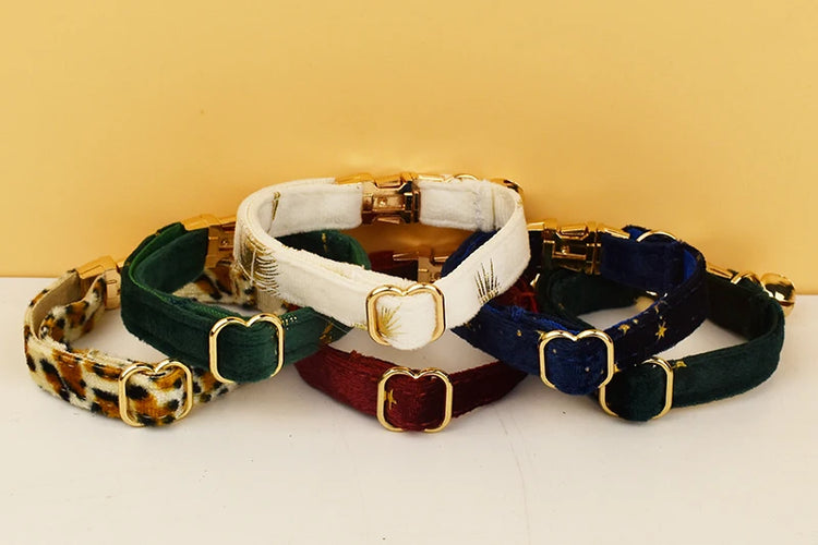 Cat Collar Bowknot | Adjustable Safety Personalized Pet Collar - Customized Name | Soft Corduroy with Bell