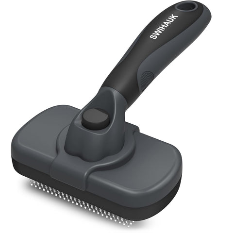 Swihauk Self Cleaning Slicker Brush for Dogs & Cats – Deshedding Grooming Tool