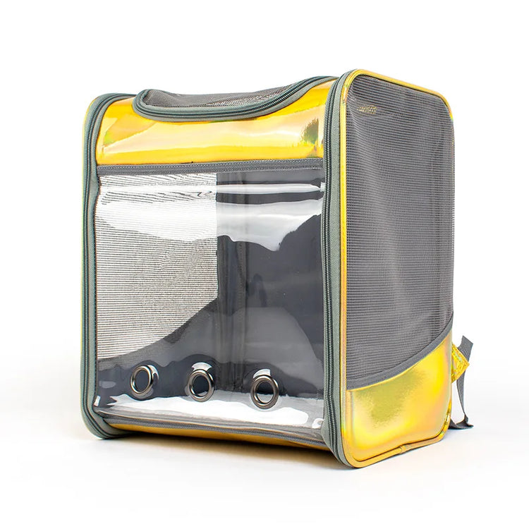 Pet Cat Carrier Backpack | Transparent Laser Shoulder Bag for Small Dogs/Cats (7KG Capacity)