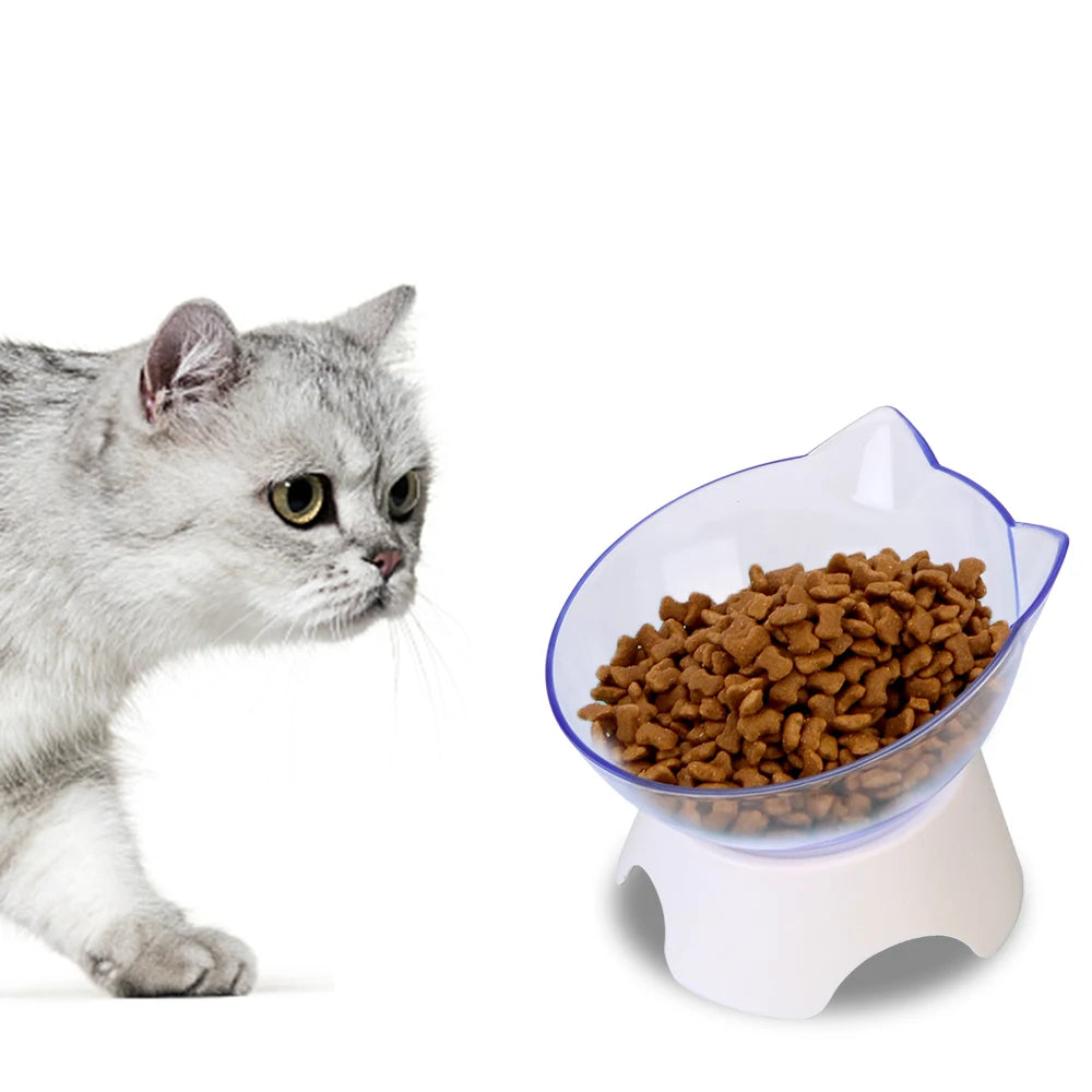 For Cats & Dogs Feeders | Non-Slip Pet Food and Water Bowls | Cat Bowl | Feeding Products | Pet Supplies with Stand Base | Transparent Design