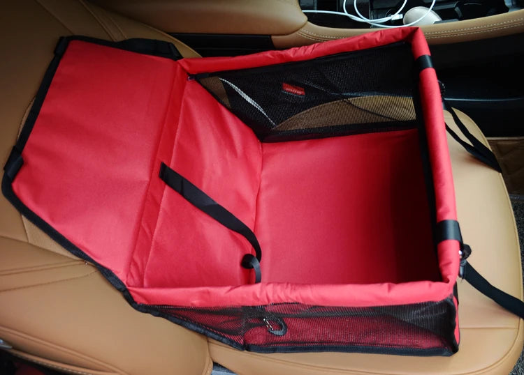 Foldable Dog Car Seat Carrier – Breathable Travel Bag for Small Dogs (40×30×25cm)