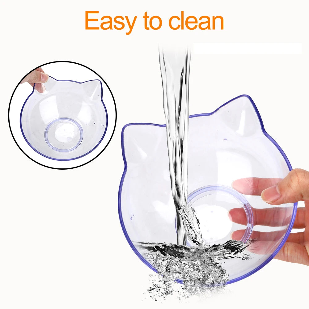 For Cats & Dogs Feeders | Non-Slip Pet Food and Water Bowls | Cat Bowl | Feeding Products | Pet Supplies with Stand Base | Transparent Design
