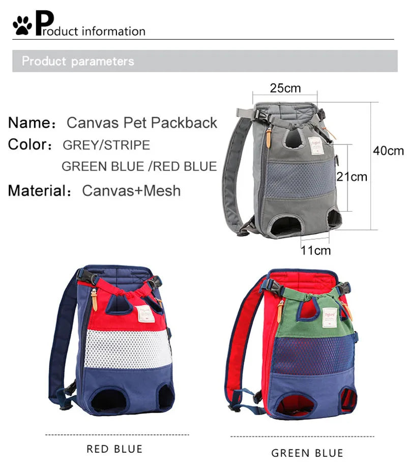 Pet Backpack Carrier | Front Travel Dog Bag | Small & Medium Pets