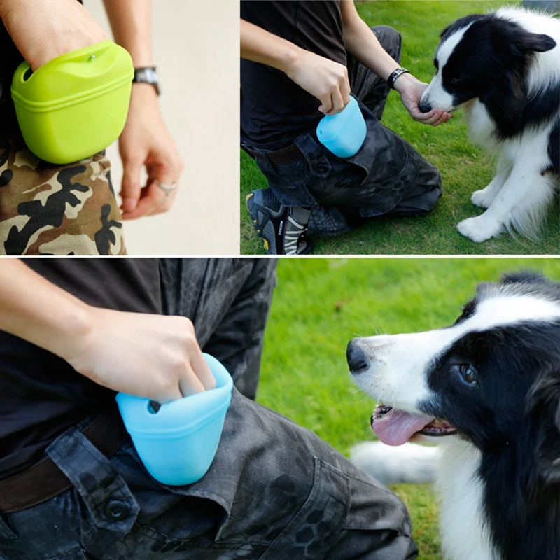 Silicone Dog Training Treat Bag – Magnetic Closure, Clip-On Design, Easy Access