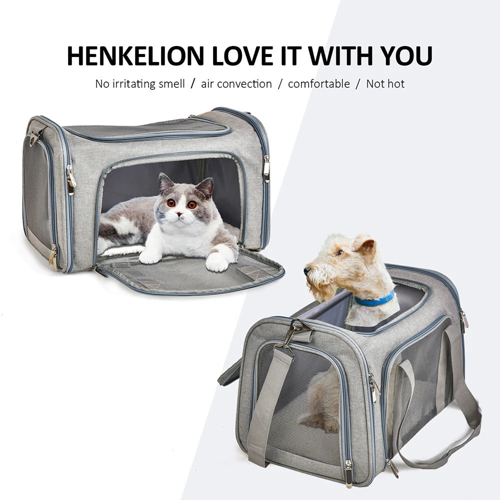 Airline Approved Soft-Side Pet Carrier Bag for Small Dogs and Cats – Breathable, Lightweight Travel Backpack