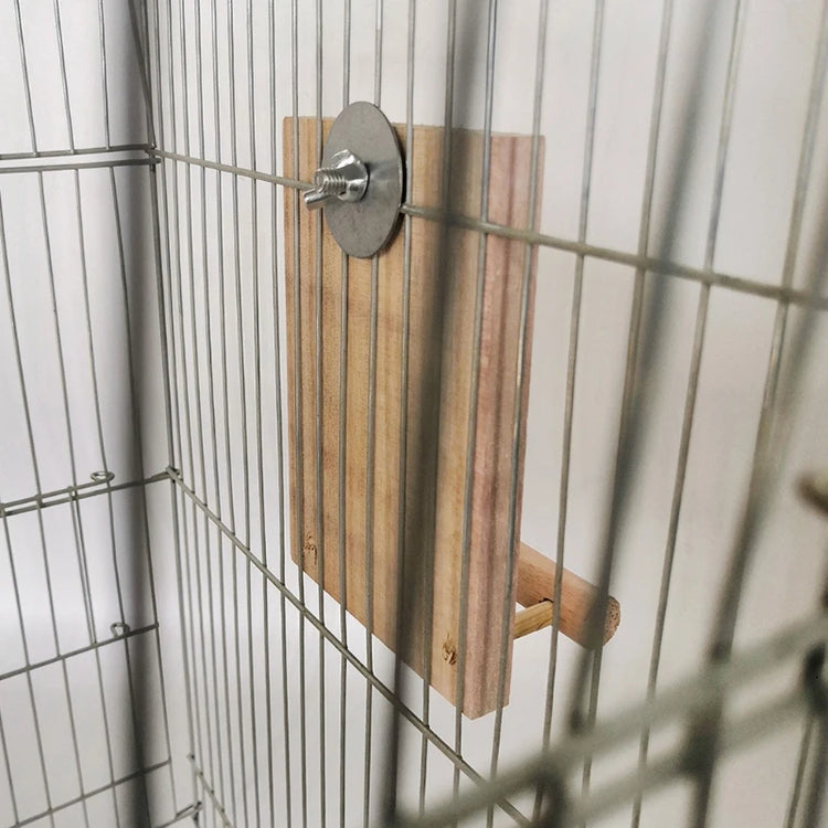 Bird Mirror Toy with Perch | Hanging Parrot Wooden Perch Stand Toys | Easy Install Bird Cage Accessories for Cockatiels Conures
