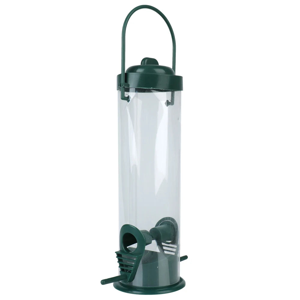 Hanging Bird Feeder | Outdoor Wild Bird Seed Feeder | Garden & Paddock Decor | Plastic Cage Feeder for Small & Large Birds | Easy to Fill & Clean