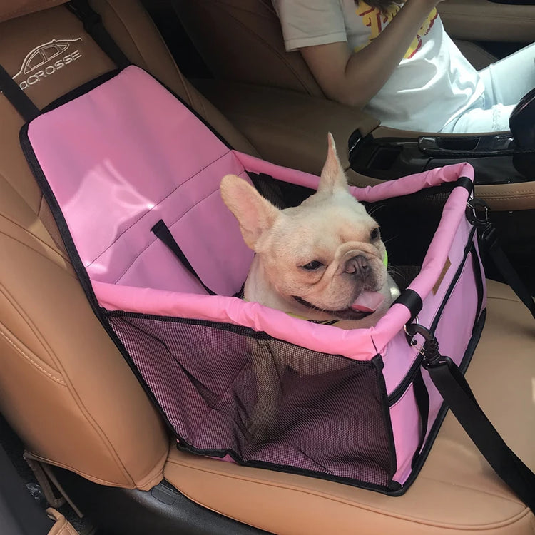 Foldable Dog Car Seat Carrier – Breathable Travel Bag for Small Dogs (40×30×25cm)