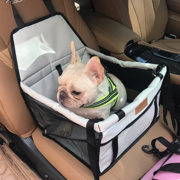 Foldable Dog Car Seat Carrier – Breathable Travel Bag for Small Dogs (40×30×25cm)