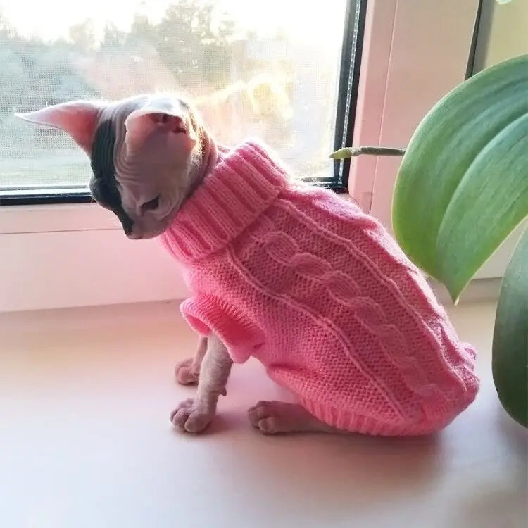 Unisex Cat Clothes | Cotton Vest Sweater in Solid Color | Kitty Coat for Spring/Autumn