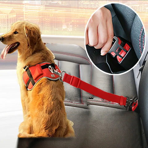 Adjustable Car Safety Pet Dog Seat Belt Harness – Multicolor Auto Traction Lead for Dogs and Cats