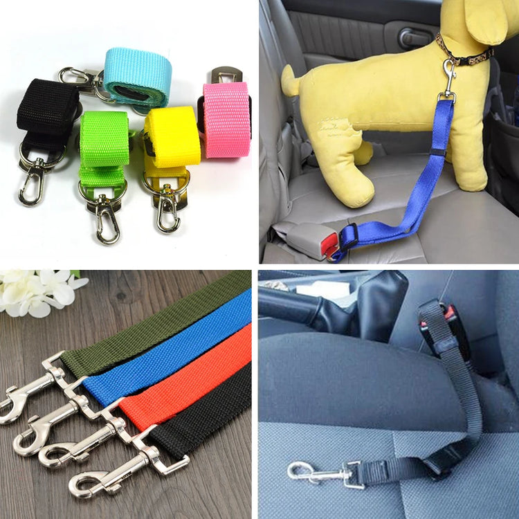 Adjustable Car Safety Pet Dog Seat Belt Harness – Multicolor Auto Traction Lead for Dogs and Cats