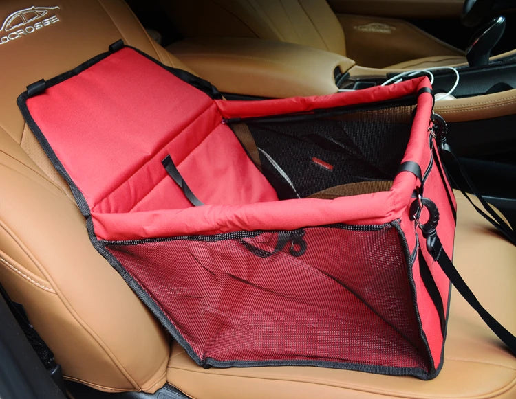 Foldable Dog Car Seat Carrier – Breathable Travel Bag for Small Dogs (40×30×25cm)