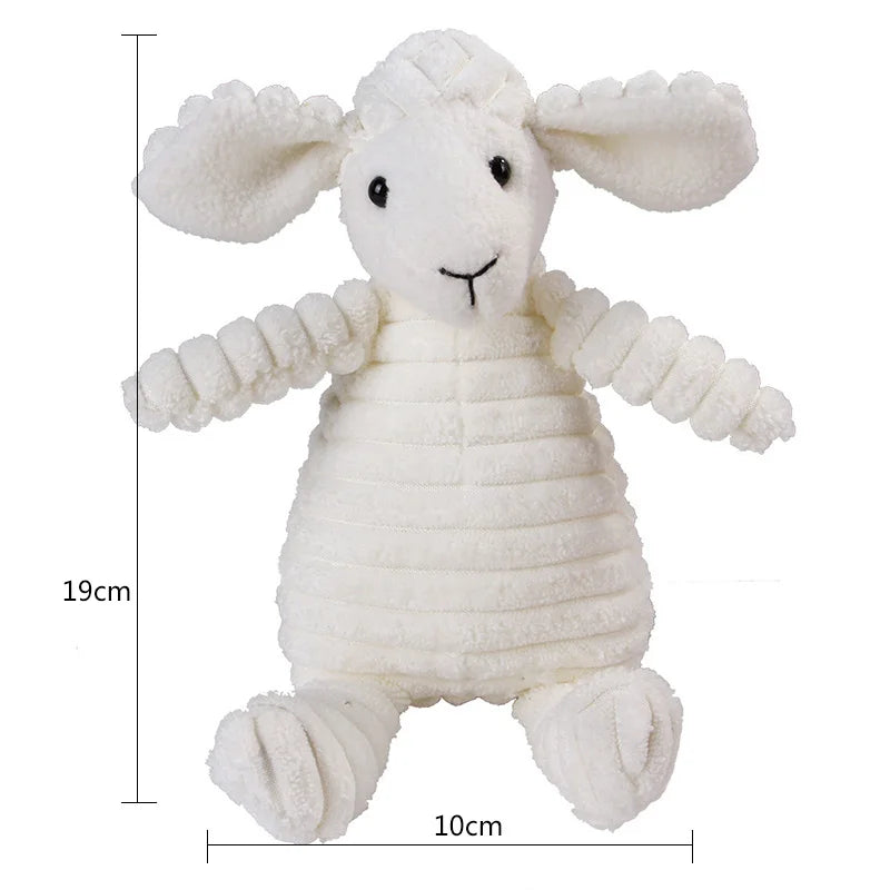 Corduroy Dog Toys – Animal Plush Squeaky Chew Toys for Small and Large Dogs
