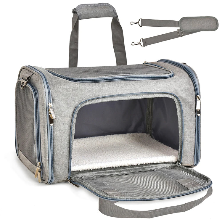 Airline Approved Soft-Side Pet Carrier Bag for Small Dogs and Cats – Breathable, Lightweight Travel Backpack