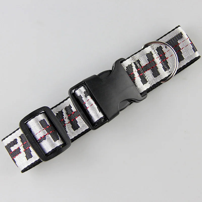 Durable Nylon Dog Collar & Leash Set – Fashion Gold Chain Lettered Design