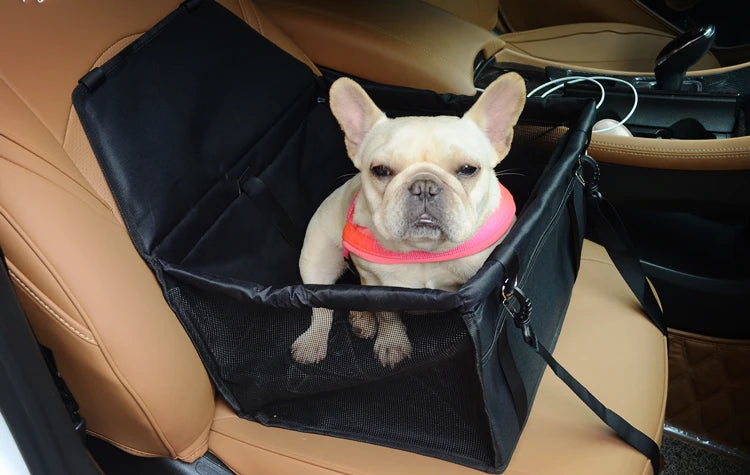 Foldable Dog Car Seat Carrier – Breathable Travel Bag for Small Dogs (40×30×25cm)