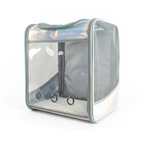 Pet Cat Carrier Backpack | Transparent Laser Shoulder Bag for Small Dogs/Cats (7KG Capacity)