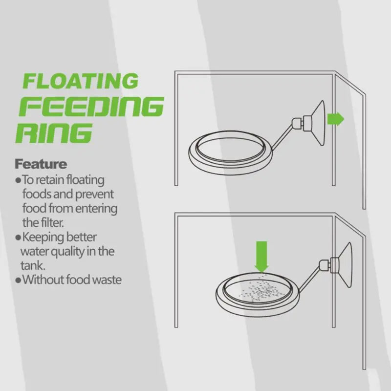 Aquarium Fish Feeding Ring with Suction Cup – Floating Food Tray for Fish Tank