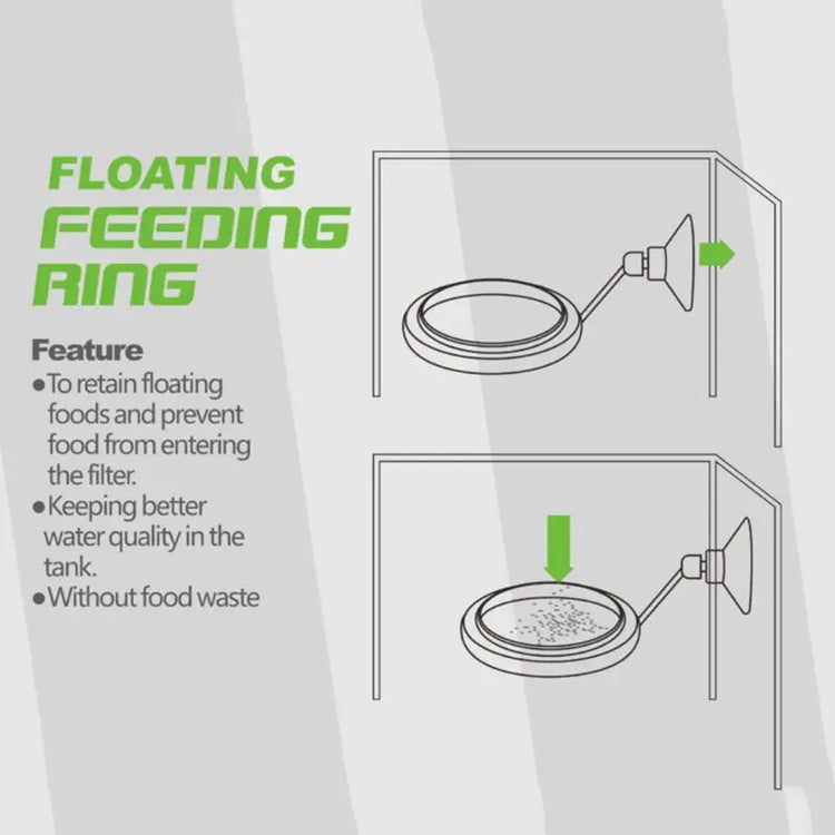 Aquarium Fish Feeding Ring with Suction Cup – Floating Food Tray for Fish Tank