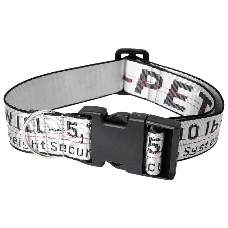 Durable Nylon Dog Collar & Leash Set – Fashion Gold Chain Lettered Design