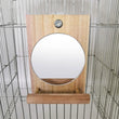 Bird Mirror Toy with Perch | Hanging Parrot Wooden Perch Stand Toys | Easy Install Bird Cage Accessories for Cockatiels Conures