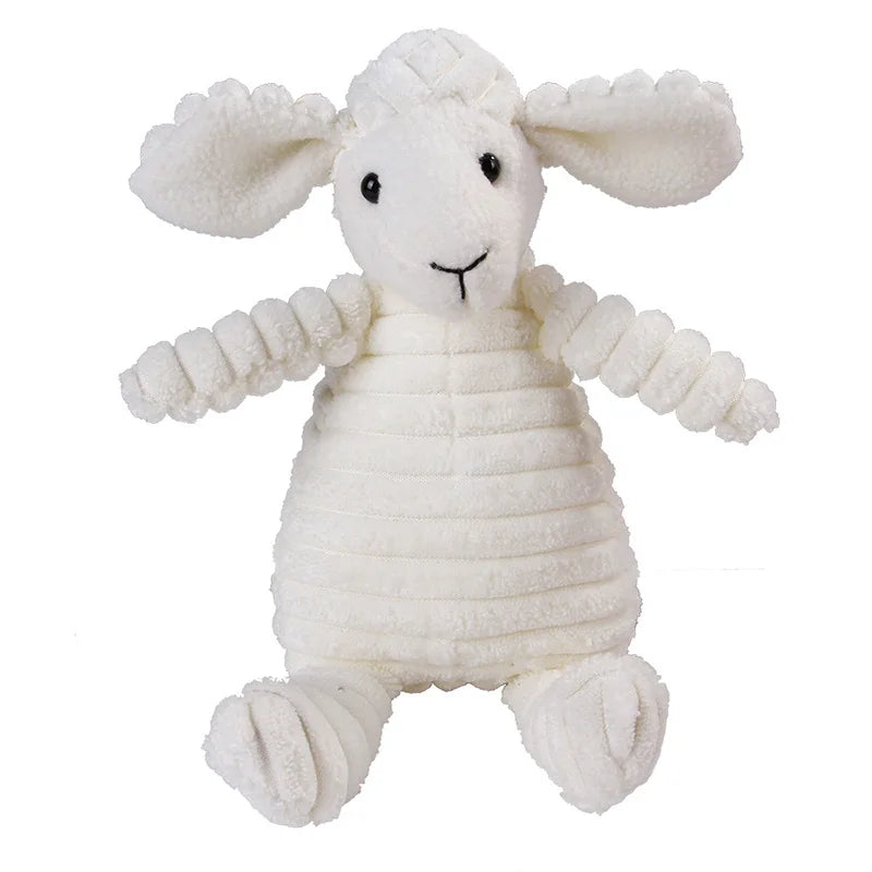 Corduroy Dog Toys – Animal Plush Squeaky Chew Toys for Small and Large Dogs