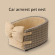 Central Console Dog Car Seat Bed – Portable Pet Carrier for Small Dogs & Cats, Travel Safety Seat