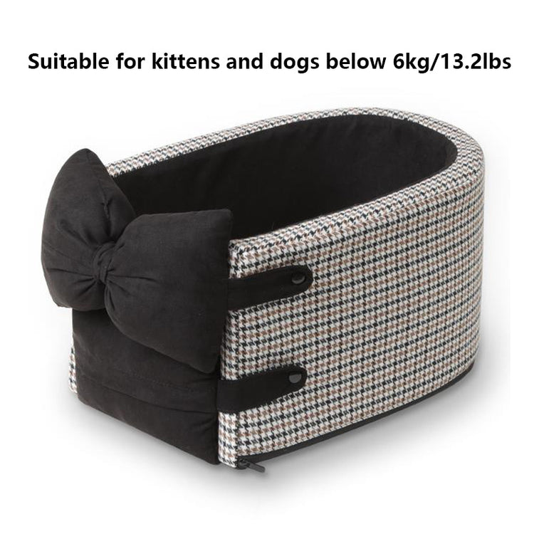 Central Console Dog Car Seat Bed – Portable Pet Carrier for Small Dogs & Cats, Travel Safety Seat