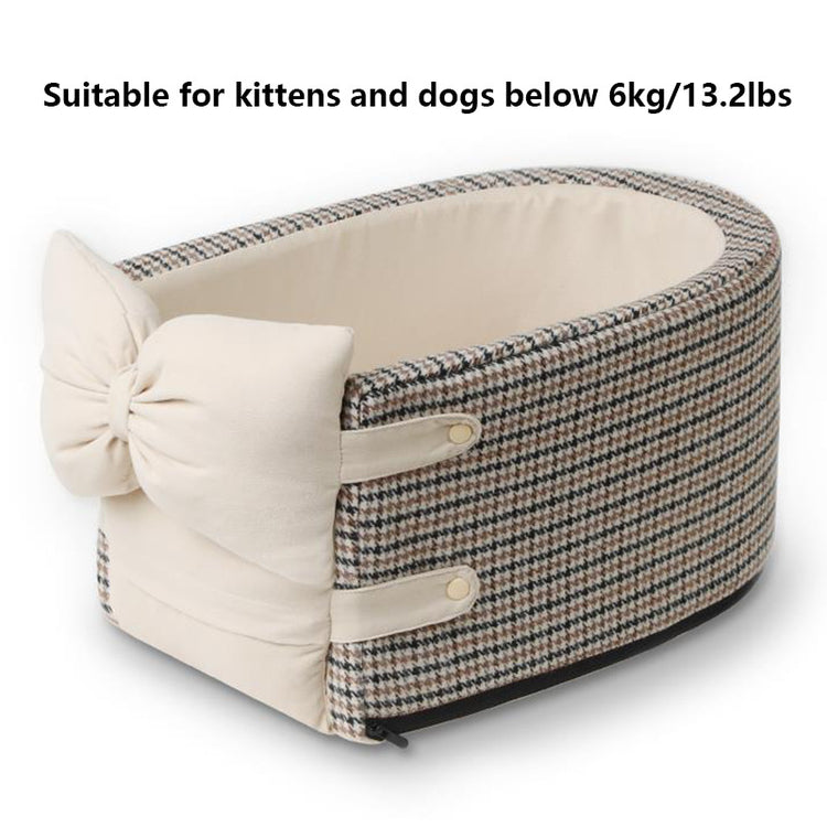 Central Console Dog Car Seat Bed – Portable Pet Carrier for Small Dogs & Cats, Travel Safety Seat
