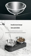 Cat Bowl | Lovely Creative Inclined Feeder | Kitten Puppy Food Bowl | Stainless Steel Pet Dish | 15° Tilt Neck Protector | Anti-Slip Dog Cat Feeder