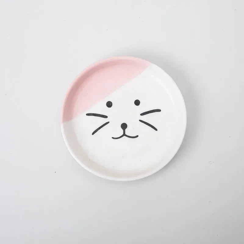 Ceramic Cat Food Bowl | High Foot Raised Pet Bowl | Cat Dog Feeding Dish | Cervical Spine Care | Outdoor Ceramic Bowl with Iron Stand | Anti-Tip Pet Feeder