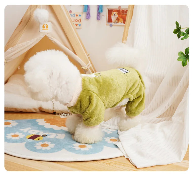 Fleece Warm Pet Clothes Winter Dog Jumpsuit Pajamas for Small Dogs Pomeranian Clothing Puppy Nightshirt Cat Overalls Pijamas