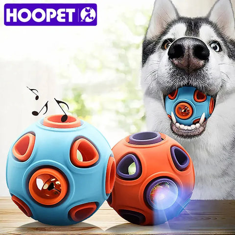 HOOPET Interactive Dog Ball Toys – Light-Up & Bell Rubber Balls for Active Play