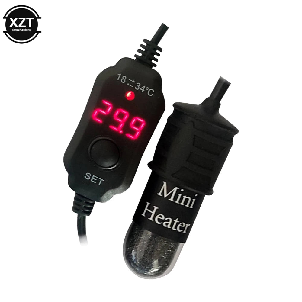 USB Mini Aquarium Heater – Adjustable 18–34°C, Submersible 10W Heating Rod for Small Fish Tanks (2L)