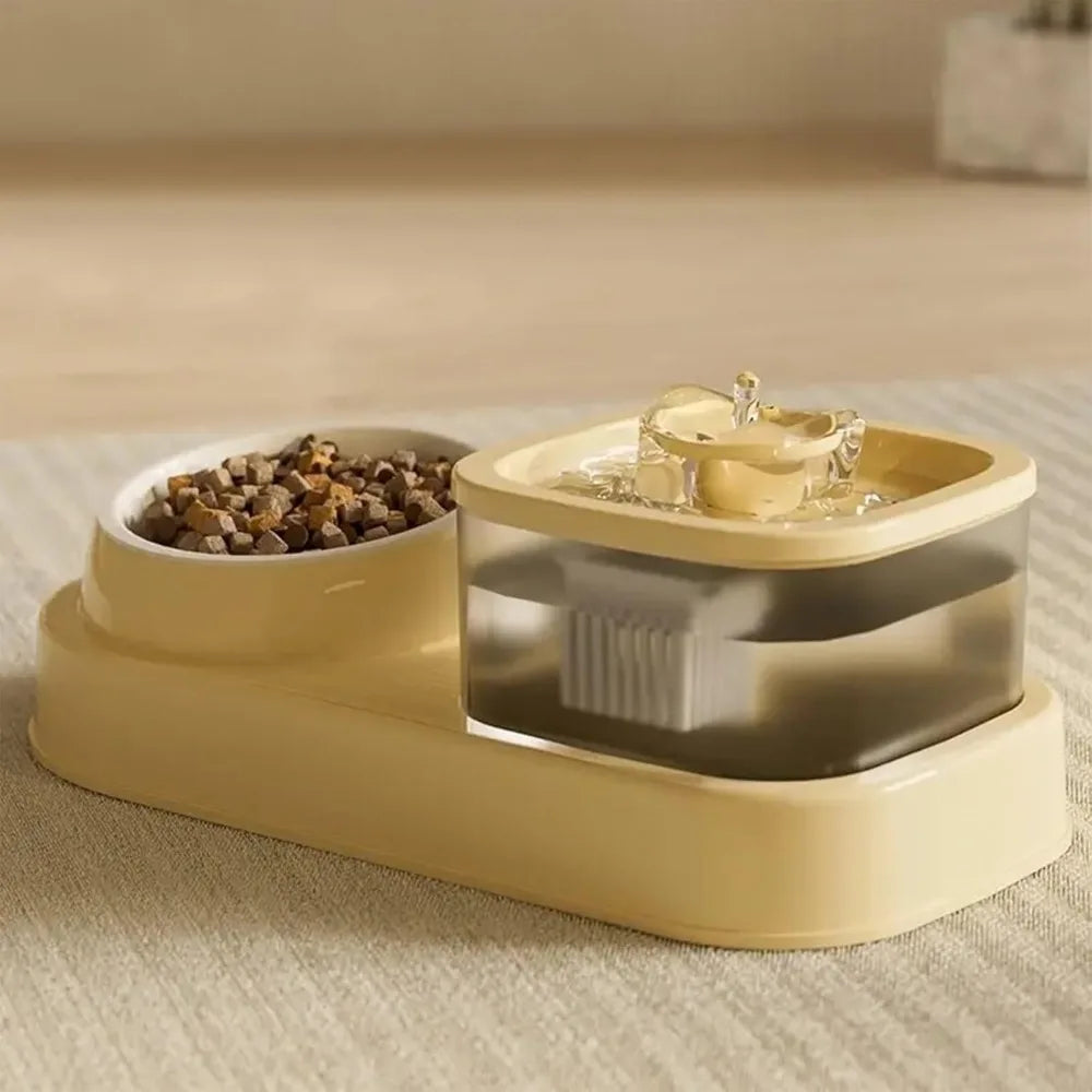 Large Dog Bowl | Cats Food Bowls | 2 in 1 Pet Feeders | Water Fountain & Food Container | Automatic Feeder & Waterer | Pet Feeding Supplies
