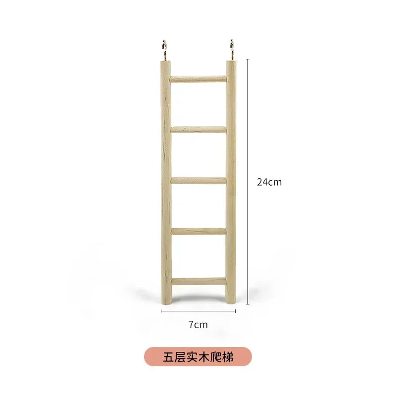 1PC Birds Toy | Wooden Ladders Swing Scratcher Perch Climbing | 3/4/5/6 Step Ladder for Bird Cage Parrots Hamsters Hanging Pet Supplies
