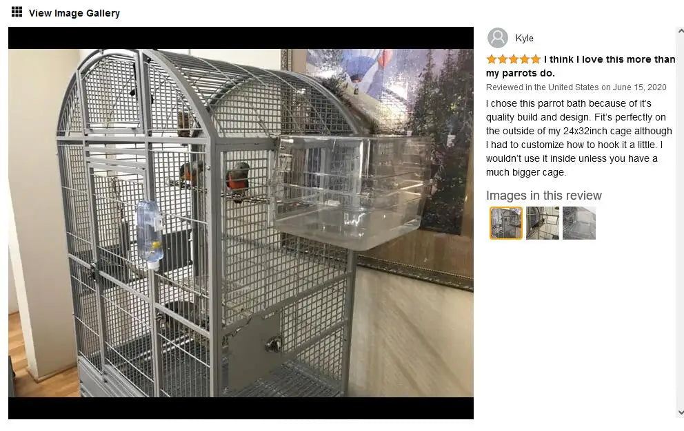 Bird Bath Shower   Bathtub Box  Large Hanging Clear Transparent  Cube   for Parrots  Cage Accessories Bowl