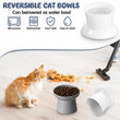 Ceramic Raised Cat Food Bowls | Tilted Elevated Cat Food Bowl Stress Free Backflow Prevention | Microwave Safe Dishwasher