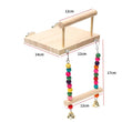 Bird Swing Toy | Wooden Parrot Perch Stand with Chewing Beads | Cage Playground for Budgie Birds