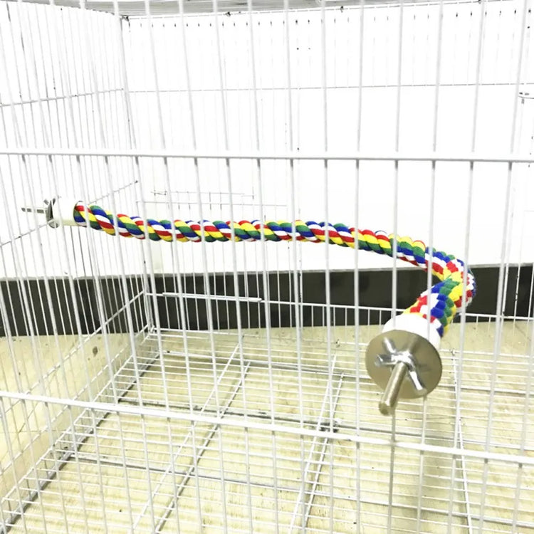 Parrot Bird Standing Toys | Cotton Rope Colorful Toy Chew Perches for Bird Cage | Woven Rope Bird Accessories | Parrot Toys