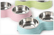 Double Pet Bowl for Small Dogs & Cats – Stainless Steel Food and Water Feeder with Non-Slip Base
