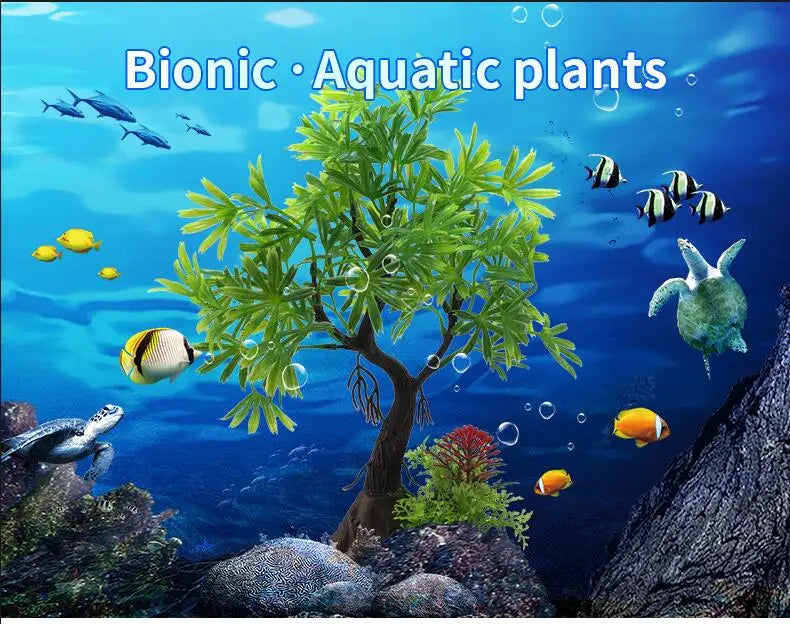 Fish Tank DIY Artificial Aquarium Plants Tree Ornament Aquatic Grass Decorations