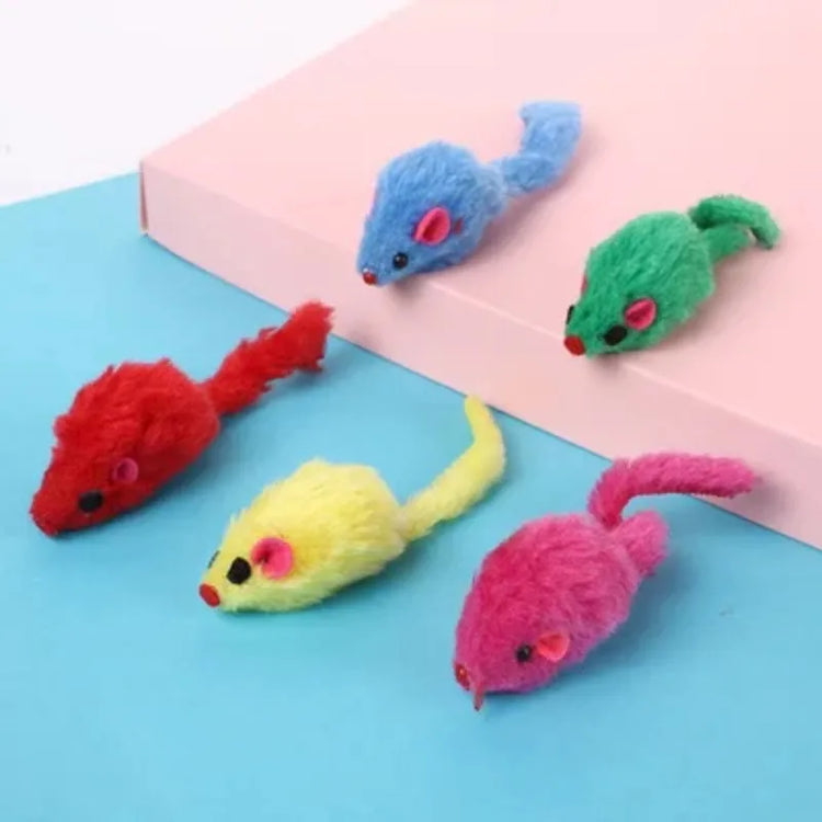 5PCS Plush Simulation Mouse Cat Toys | Pet Teasing Interactive Toys | Colorful Cat Fun Mouse Toys | Gifts | Pet Supplies