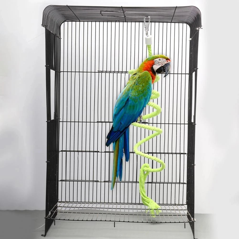 Bird Molar Toy | Durable Bendable Cotton Rope | Multi-color Parrot Standing Perch for Cockatiel | Parrot Cage Bird Toy