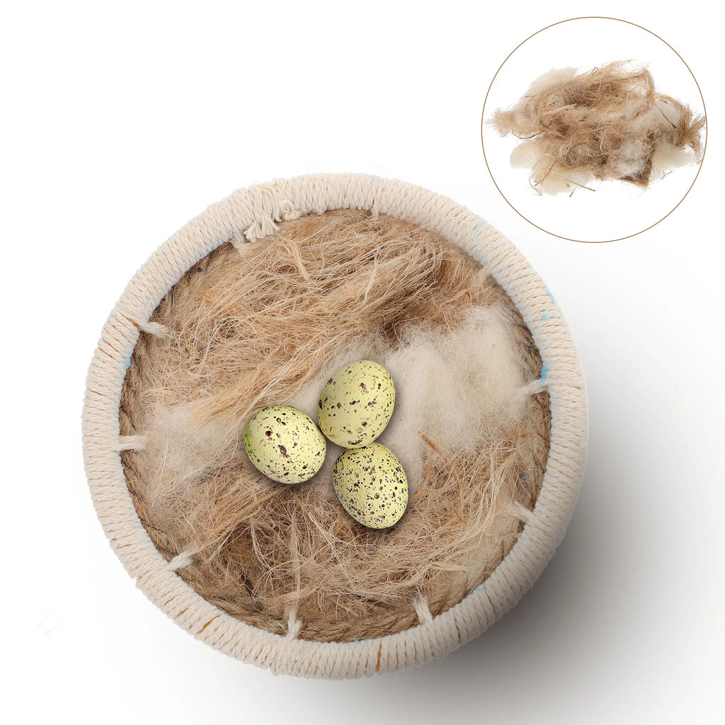 Natural Nesting Materials for Birds | 40g Jute, Raffia, Wool & Cotton Mix for DIY Nests & Small Animal Bedding | Safe Shelter for Cages & Homes