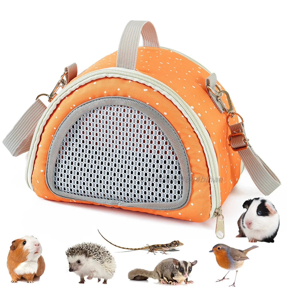 Portable Breathable Small Pet Carrier Bag – Travel Backpack for Hamsters, Guinea Pigs, Rabbits, Reptiles, and More